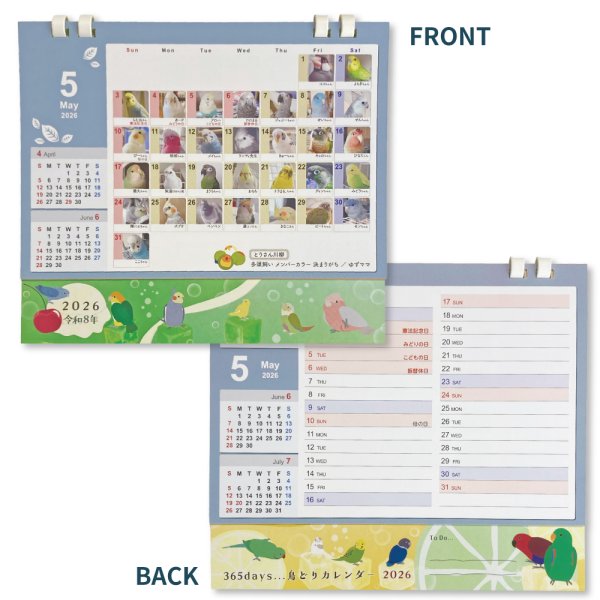 画像3: 【2026年版】365days 鳥どりカレンダー ＜卓上タイプ＞ (3)